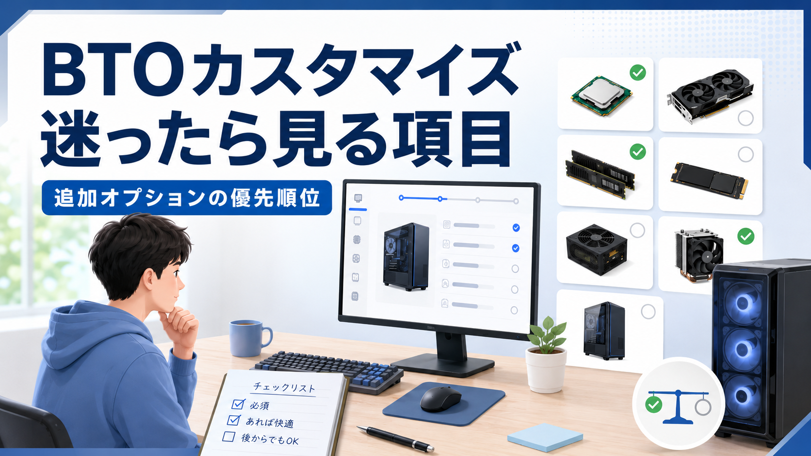 BTOゲーミングPCの不要なカスタマイズまとめ｜初心者が迷いやすい追加オプションの考え方