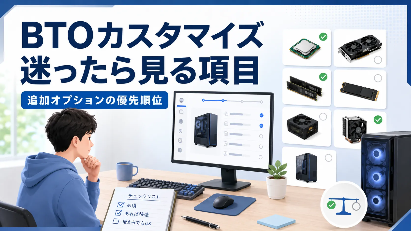BTOゲーミングPCの不要なカスタマイズまとめ｜初心者が迷いやすい追加オプションの考え方