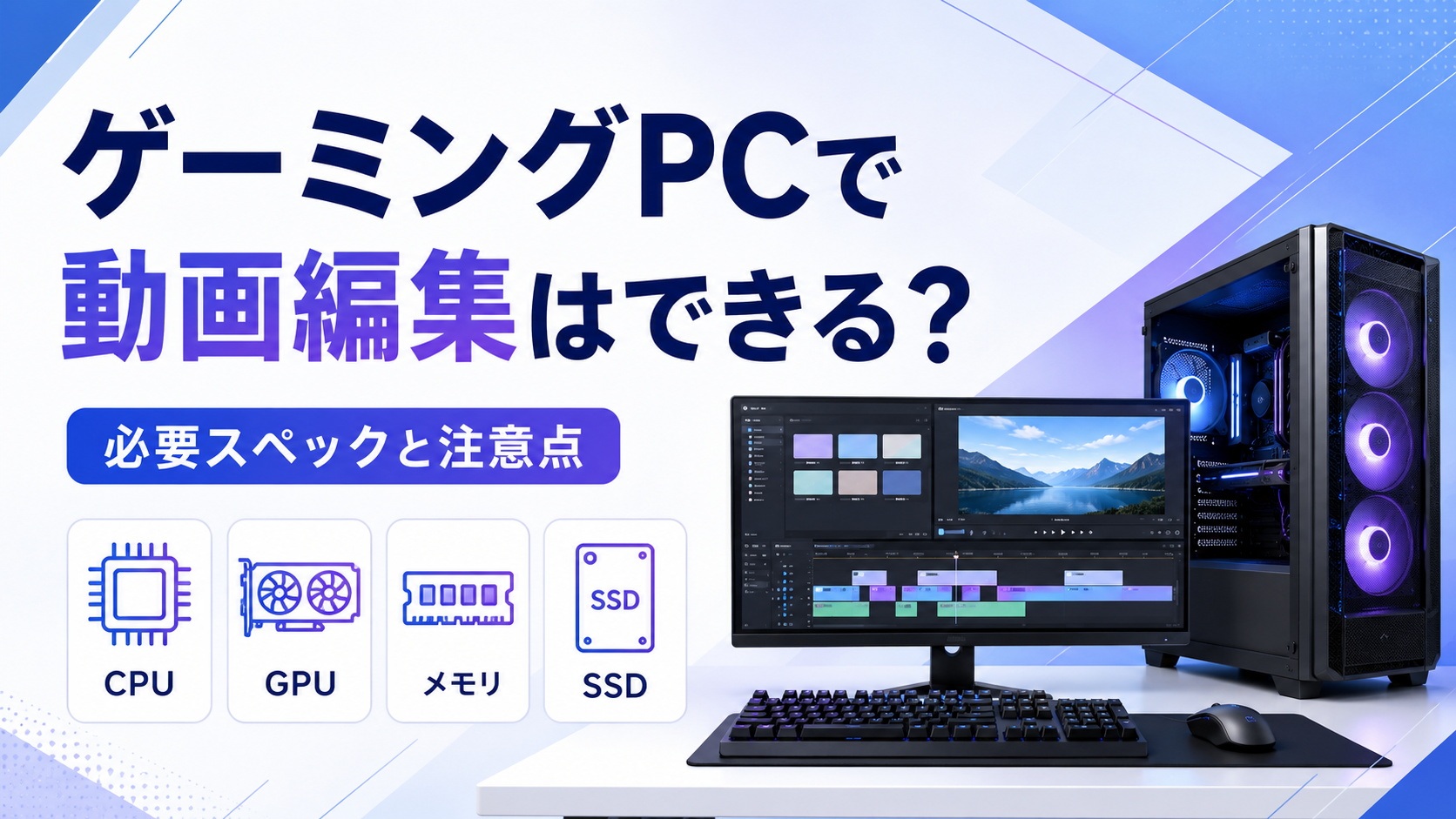ゲーミングPCで動画編集はできる？【結論：できる。ただし条件あり】