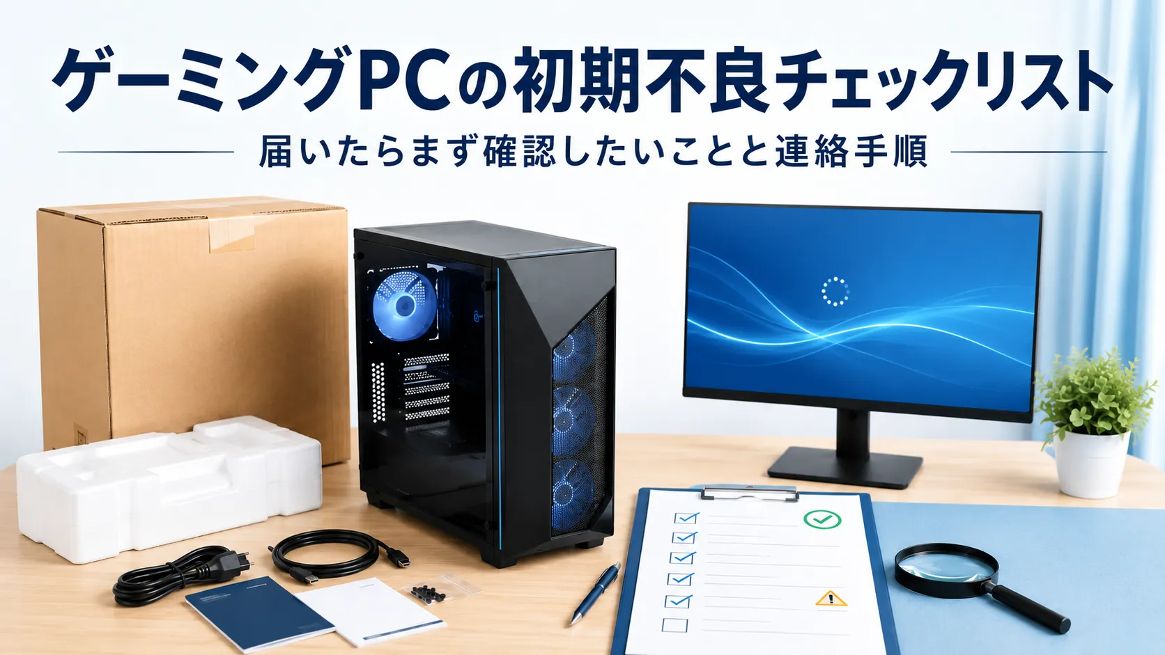 ゲーミングPCの初期不良チェックリスト|届いたらまず確認したいことと連絡手順