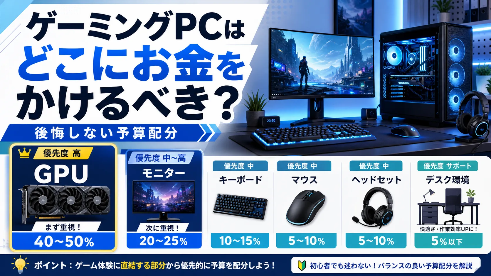 ゲーミングPCはどこにお金をかけるべき?後悔しない予算配分の考え方