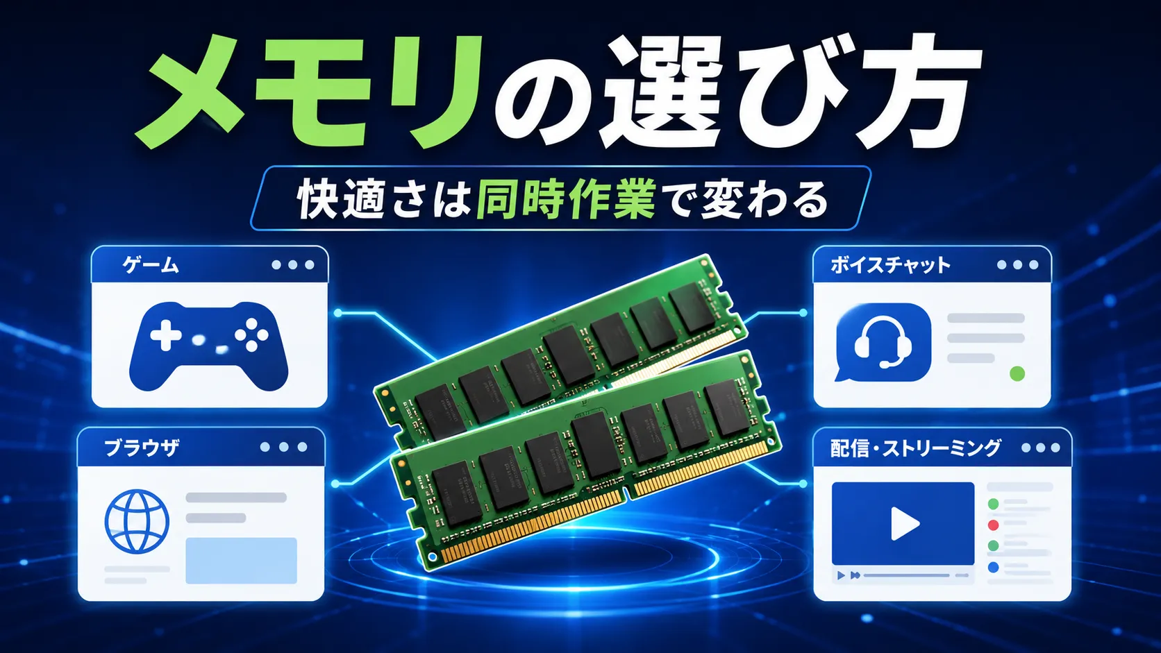 PCメモリの容量はどう決める？ゲーム・配信・作業を同時に使うときの考え方