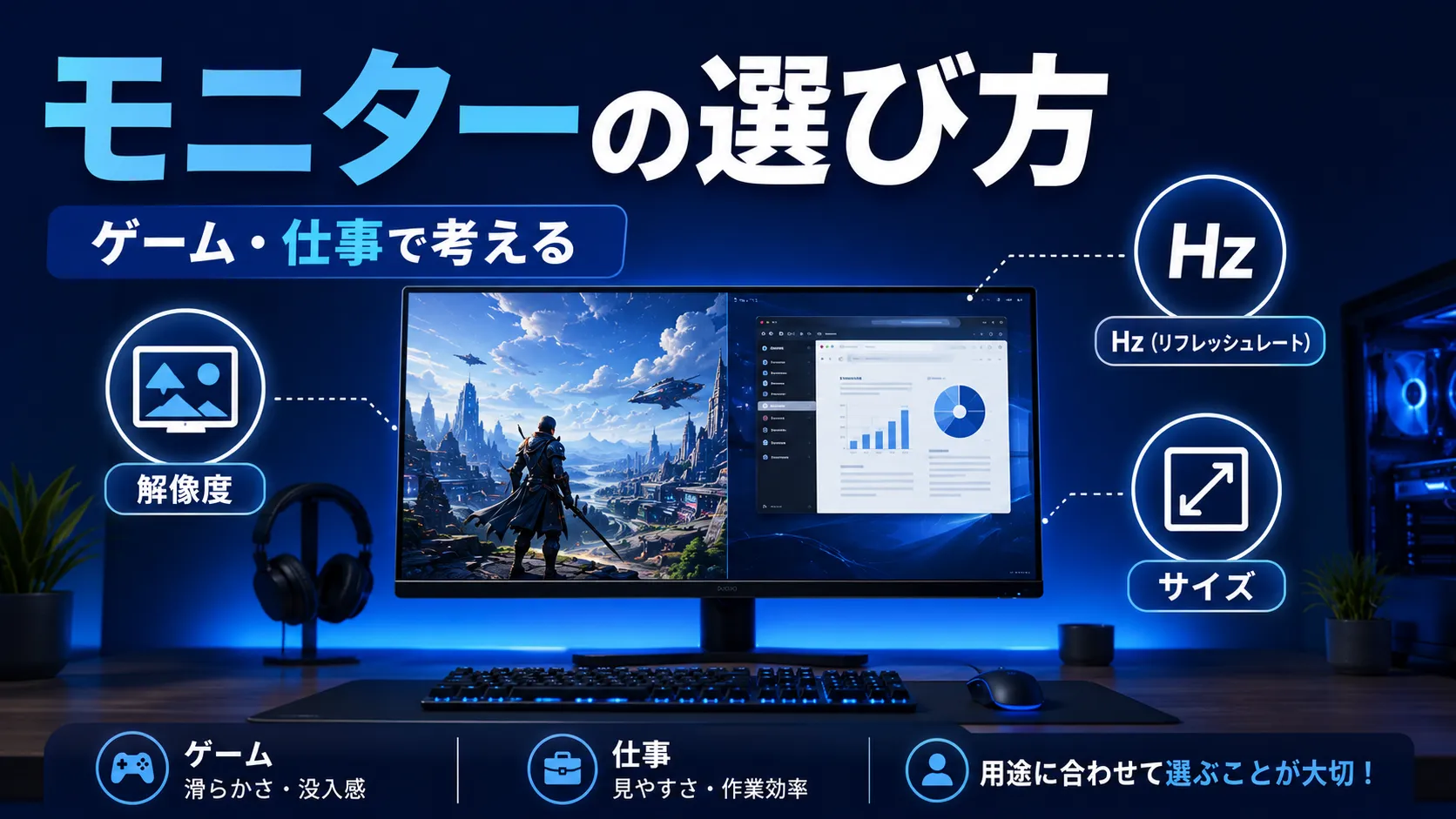 ゲーム・仕事別に見る モニターの選び方【失敗例つき】
